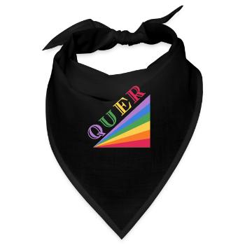 QUER Regenbogen - Bandana - Schwarz - Vorne