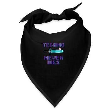 Techno Stirbt Nie - Design - Bandana - Schwarz - Vorne