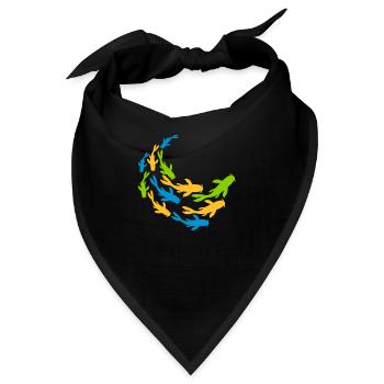 Bunter Schwarm Koi Fische - Bandana - Schwarz - Vorne
