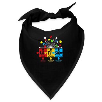 Autismus Kampf Aufklärung Autist Autisten Puzzle - Bandana - Schwarz - Vorne