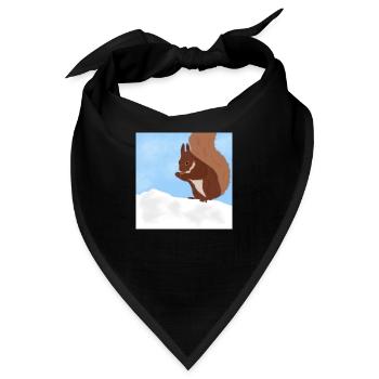 Eichhörnchen - Bandana - Schwarz - Vorne