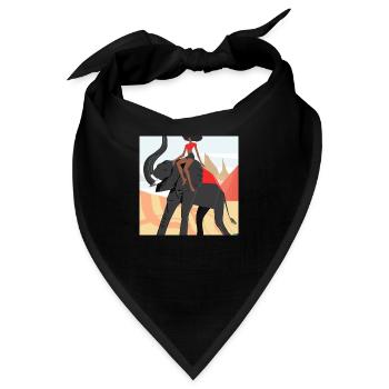 girl riding elephant - Bandana - Schwarz - Vorne