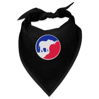 Elefant Silhouette Klippe Mond - Bandana - Schwarz - Vorne