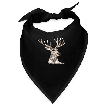 Hirsch - Bandana - Schwarz - Vorne