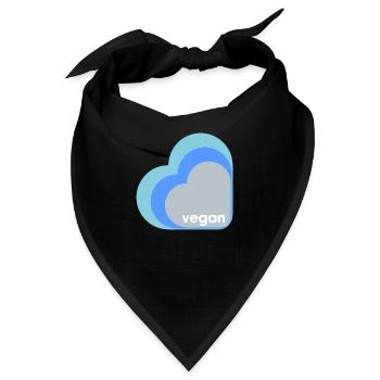 Blaues veganes Herz - Bandana - Schwarz - Vorne