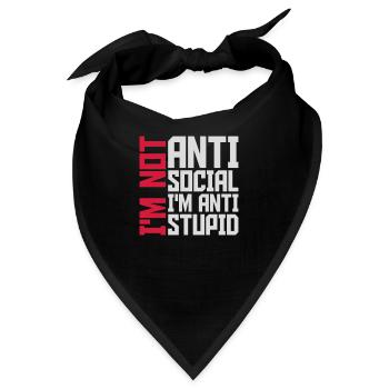 not antisocial anti stupid - Bandana - Schwarz - Vorne