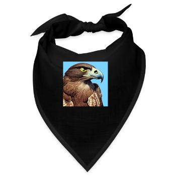 Adlerkopf-Illustration - Bandana - Schwarz - Vorne