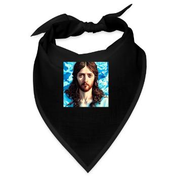 Porträt Jesu Christi - Bandana - Schwarz - Vorne