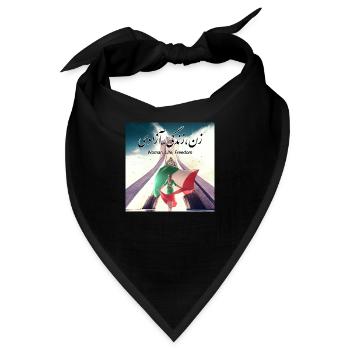 Woman Life Freedom In Farsi / Iran - Bandana - Schwarz - Vorne