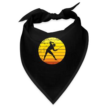 Fechten Degenfechten retro Sonnenuntergang Fechter - Bandana - Schwarz - Vorne