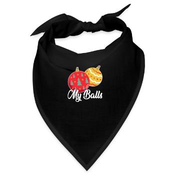 Weihnachten Lustig Weihnachtskugeln Meine Bälle - Bandana - Schwarz - Vorne