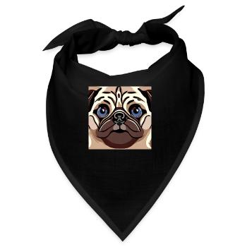 Süßer Mops - Bandana - Schwarz - Vorne