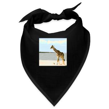 Giraffe am Strand - Bandana - Schwarz - Vorne