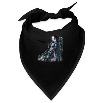 Anime Cyborg Mädchen - Bandana - Schwarz - Vorne