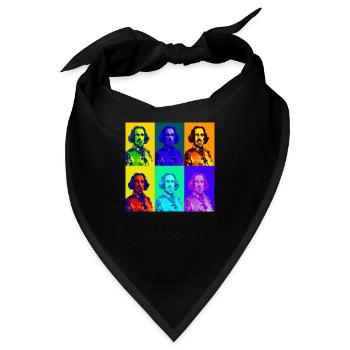 king Charles in Warhol style - Bandana - Schwarz - Vorne