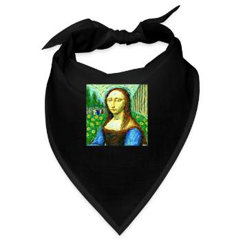 mona lisa in van gogh style - Bandana - Schwarz - Vorne