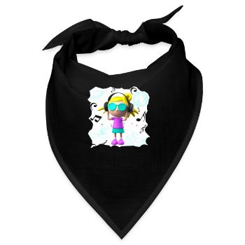LUSTIGE MUSIK ILLUSTRATION MÄDCHEN 6 - Bandana - Schwarz - Vorne