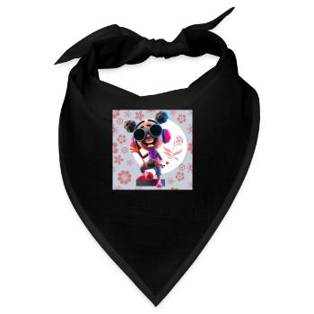 LUSTIGE MUSIK ILLUSTRATION MÄDCHEN 12 - Bandana - Schwarz - Vorne