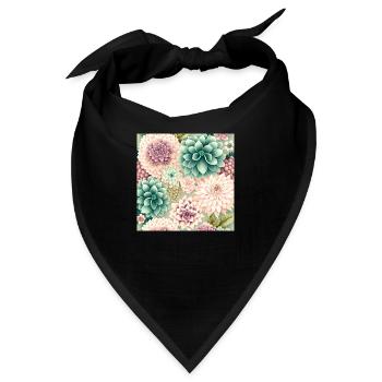 Floral Design 14 - Bandana - Schwarz - Vorne