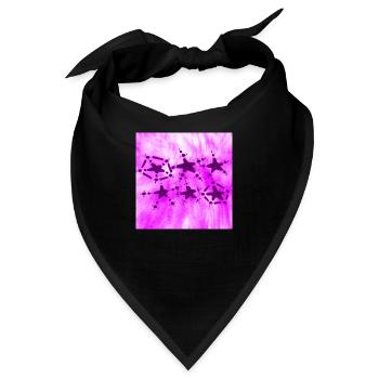 6 STERNE LÄCHELN VIOLETT - Bandana - Schwarz - Vorne