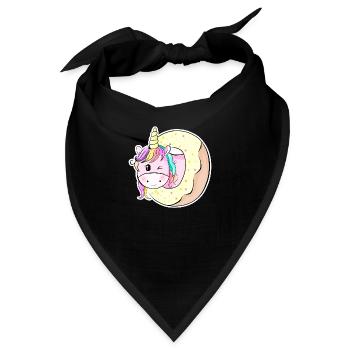 Niedliches Pferdchen Einhorn Unicorn - Bandana - Schwarz - Vorne