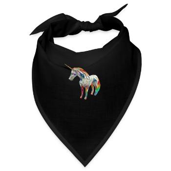 Origami Geometrie Unicorn bunt modern arty - Bandana - Schwarz - Vorne