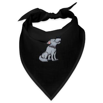 Heulender Wolf - Bandana - Schwarz - Vorne