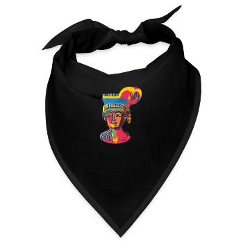 Warhols Der Pharao Pop-Art - KI Kunstwerk - Bandana - Schwarz - Vorne