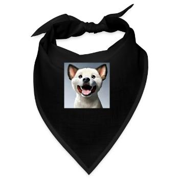 weisser Hund anime style - Bandana - Schwarz - Vorne
