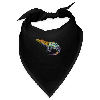 Origami Crocodile - Bandana - Schwarz - Vorne
