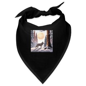 Der einsame Wolf - Bandana - Schwarz - Vorne