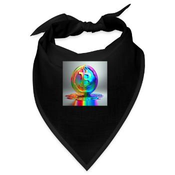 Bitcoin Symbol in farbenfrohem Design HD - Bandana - Schwarz - Vorne