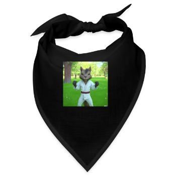 Karate Hörnchen - Bandana - Schwarz - Vorne