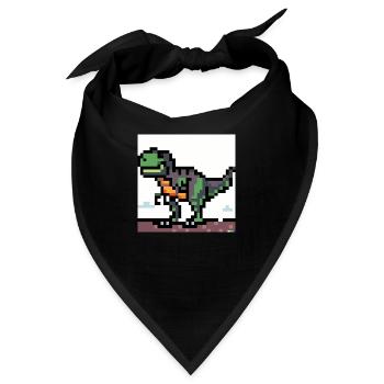 Tyrannosaurus pixel art - Bandana - Schwarz - Vorne