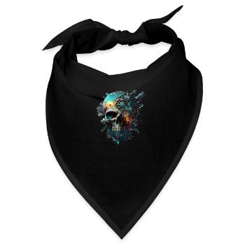 Splash mehrfarbiger Schädel. Wasserschädel - Bandana - Schwarz - Vorne