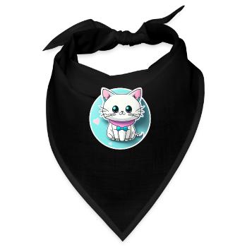 Kawaii Katze - Niedlich - Manga - Japan - Bandana - Schwarz - Vorne