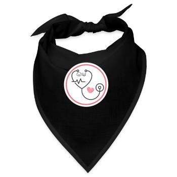 Tierarzt. Viehdoktor. Stethoskop. - Bandana - Schwarz - Vorne