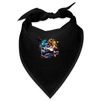 Rennwagen - Rennflitzer - Motorsport - Bandana - Schwarz - Vorne