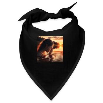 Foto einer badenden Frau - Bandana - Schwarz - Vorne
