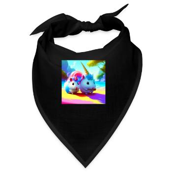 Einhorn Hamster Essen - Bandana - Schwarz - Vorne