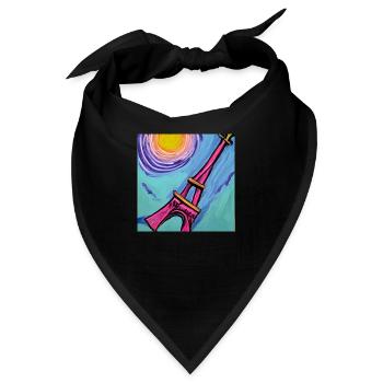 Paris Eiffelturm van gogh - Bandana - Schwarz - Vorne