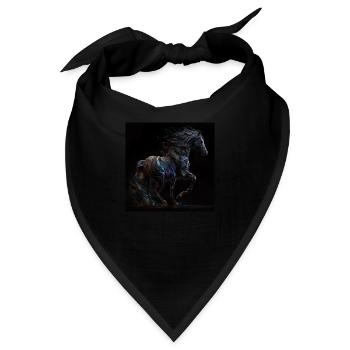Feuriges Pferd - Bandana - Schwarz - Vorne