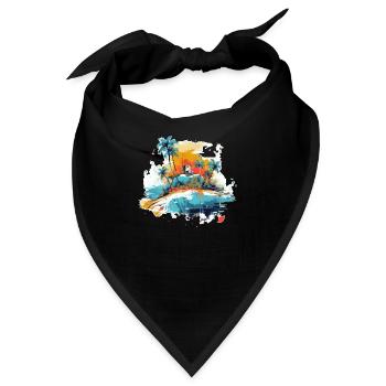 Tropisches Paradies - Bandana - Schwarz - Vorne