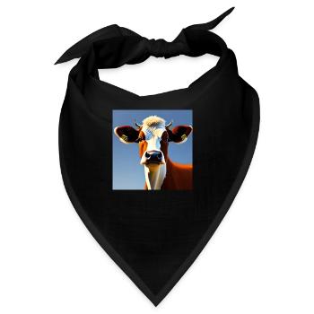 Braune und weiße Kuh - Bandana - Schwarz - Vorne
