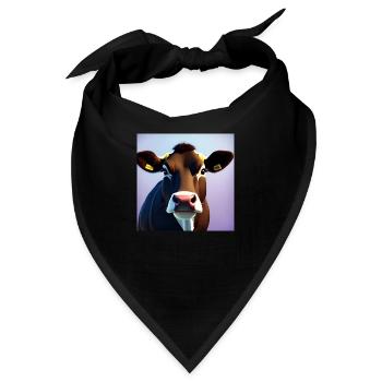 Brown-Kuh auf buntem Hintergrund - Bandana - Schwarz - Vorne