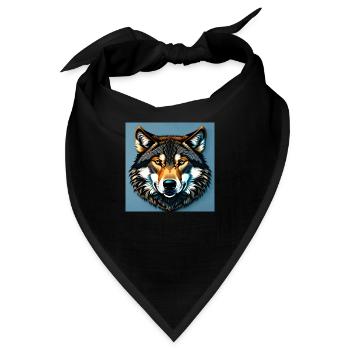 Standard-Wolf-Porträt - Bandana - Schwarz - Vorne