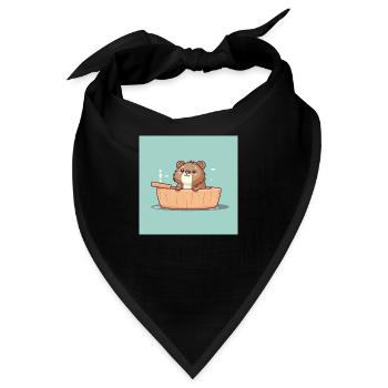 Süßer Biber in der Badewanne - Bandana - Schwarz - Vorne
