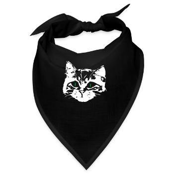 Verliebte Katze im Gesicht - Bandana - Schwarz - Vorne