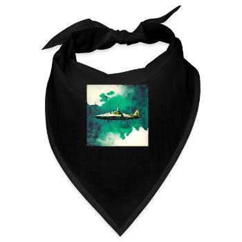 Weltraum-U-Boot-Kampfjet - Bandana - Schwarz - Vorne