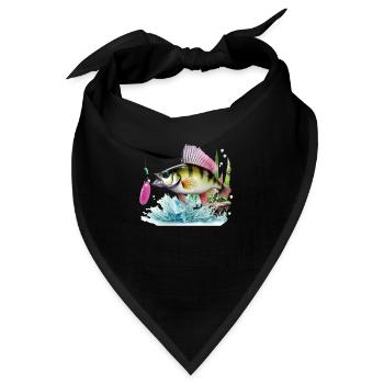 Barschfischen - Bandana - Schwarz - Vorne